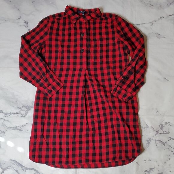Madewell Dresses & Skirts - Madewell Flannel Latitude Red and Black Plaid Shirt Dress